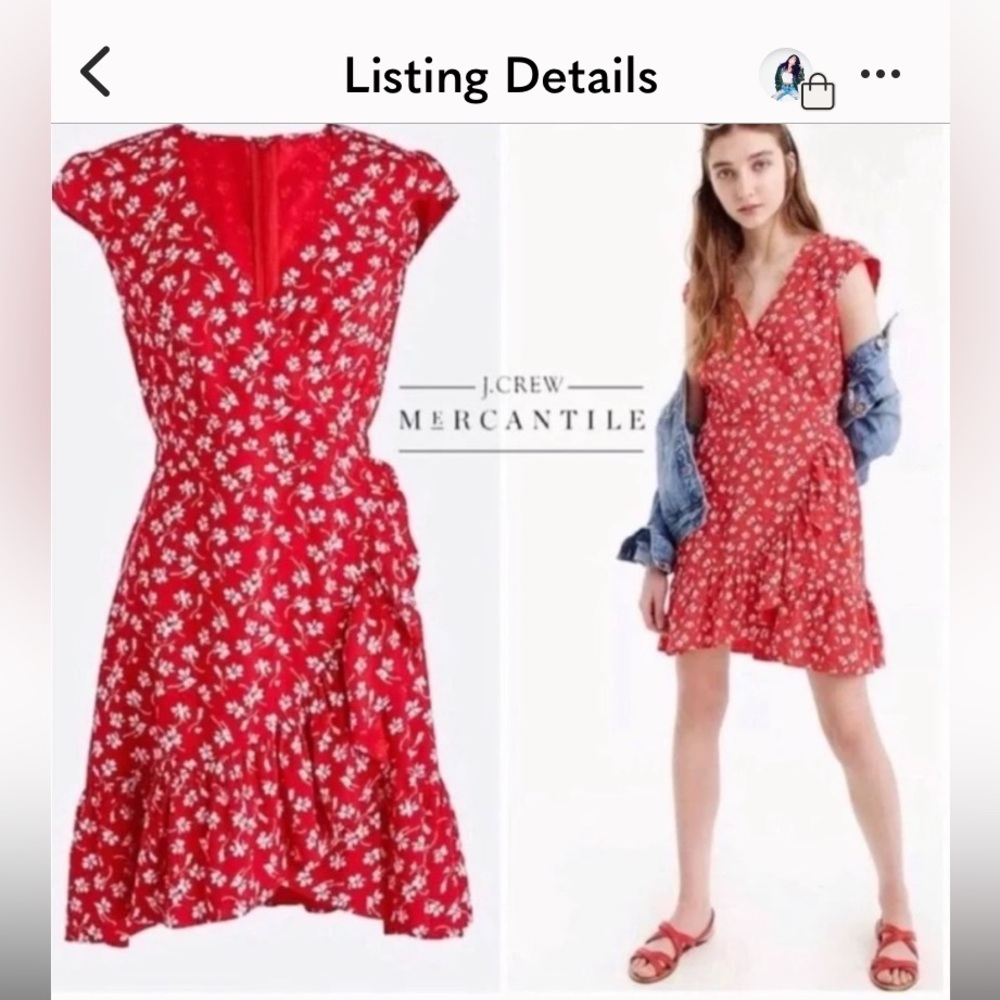 J. Crew NWT Red Floral Mini Skirt